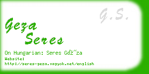 geza seres business card